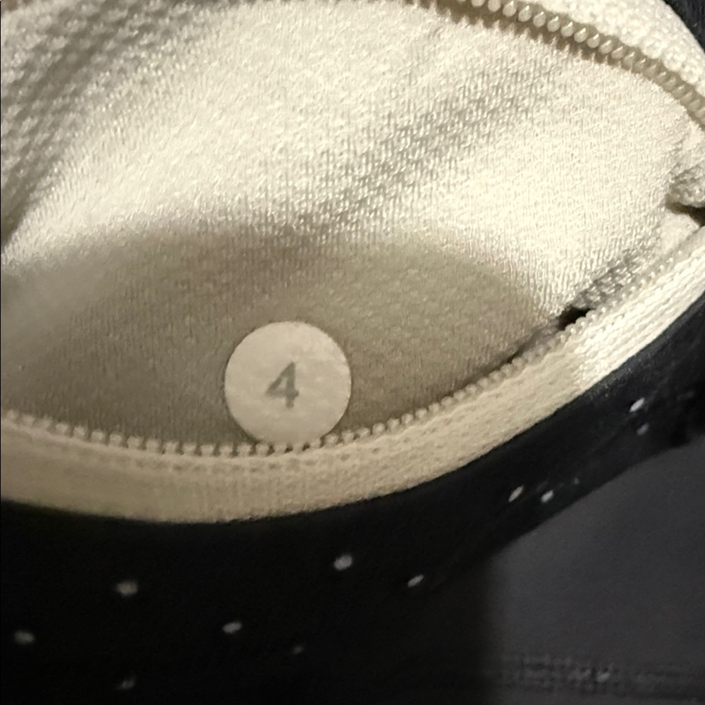 Lululemon Wunder Under Roll Down Crop Black Polka Dot Waistband White Stripe {4} - Picture 8 of 11